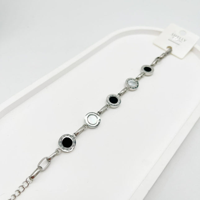 NUOVO Bracciale Donna Acciaio Cerchi Smaltati Cristalli Segni Zodiacali Incisi