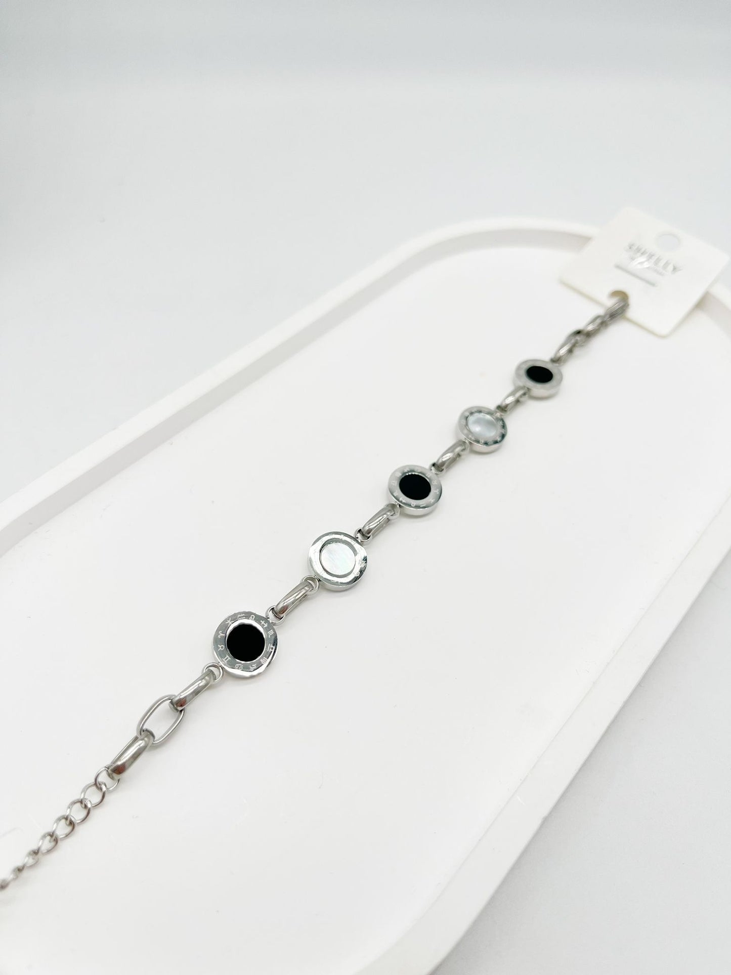 Bracciale Donna in Acciaio con Cerchi Smaltati e Cristalli Segni Zodiacali Incisi