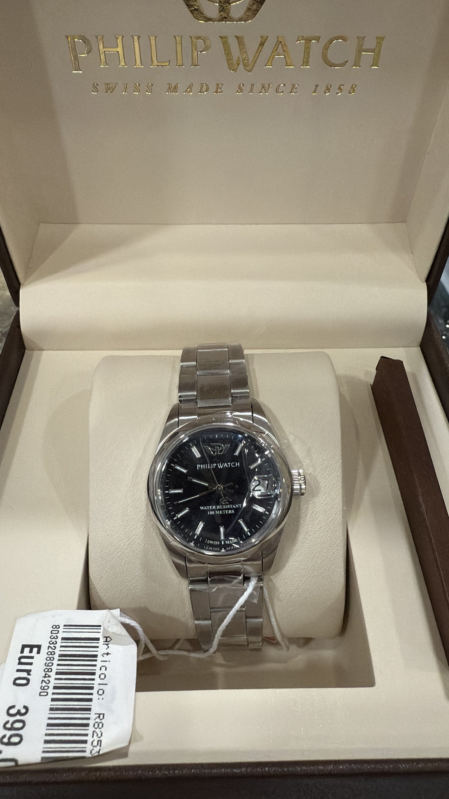Philip Watch Caribe 31 mm R825 Swiss Made – Orologio Donna Acciaio Quadrante Nero
