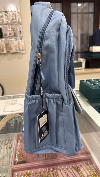 Nuovo Enrico Coveri World Zaino Azzurro con Pochette Multitasche Unisex Scuola