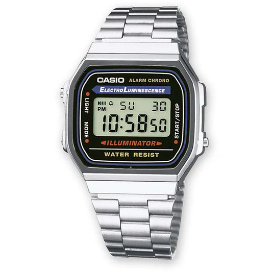 Casio Orologio Digitale Vintage Unisex Multifunzione In Acciaio A168WA-1YES