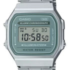 Orologio Casio A168WA-3AYES digitale vintage verde brillante acciaio anni 80 retrò
