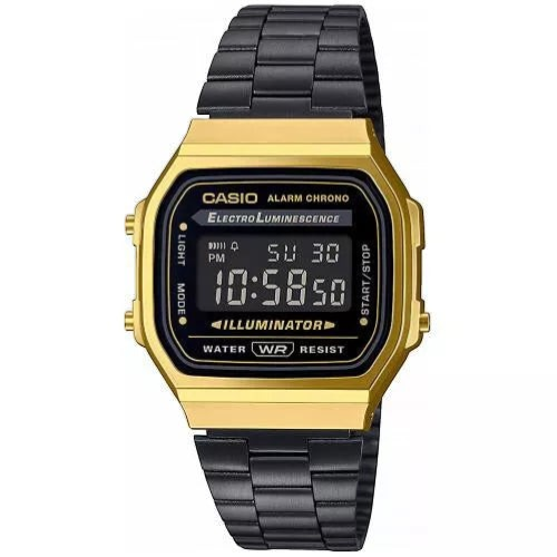 Orologio Unisex CASIO A168WEGB-1BEF Acciaio Digitale Vintage Nero