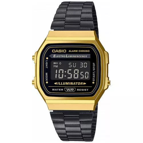 Casio Orologio al Quarzo digitale Unisex Multifunzione In Acciaio Nero A168WEGB-1BEF