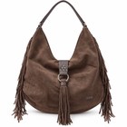 Borsa Enrico Coveri con Frange Donna Camoscio Marrone A Spalla Nappina