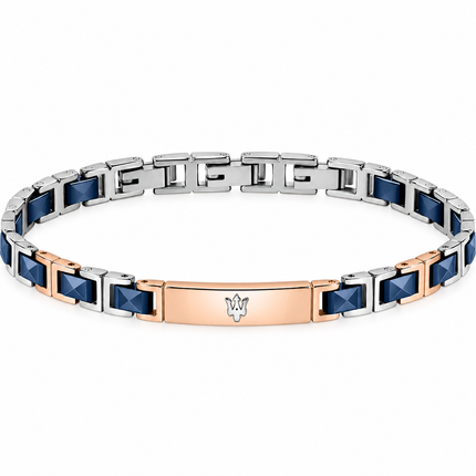Bracciale Maserati uomo bicolore da 22 cm vista completa