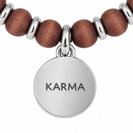 Retro della medaglia in acciaio con incisione KARMA del bracciale 2Jewels