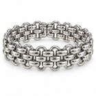 Bracciale largo donna colore argento con lavorazione a maglie intrecciate