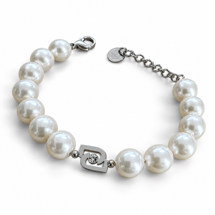Bracciale donna Liu Jo con grandi perle bianche e cristallo centrale