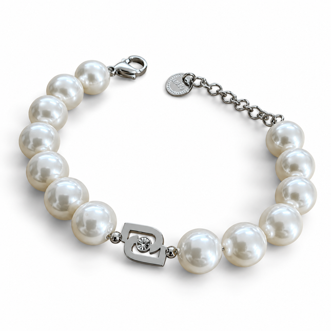 Bracciale donna Liu Jo con grandi perle bianche e cristallo centrale
