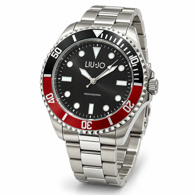 Orologio Liu Jo Professional con quadrante nero e lunetta rossa e nera