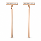 Orecchini donna rose gold pendenti con barra e otto cristalli