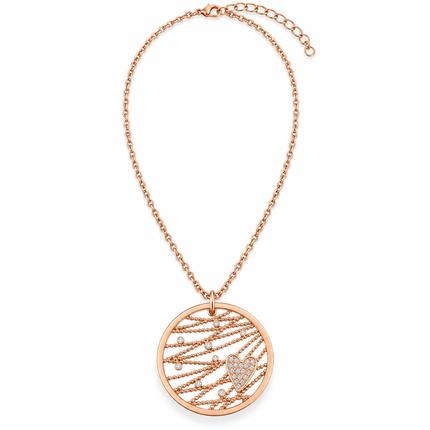 Collana donna Morellato SADA01 Cuoremio in acciaio rosé con cuore e cristalli