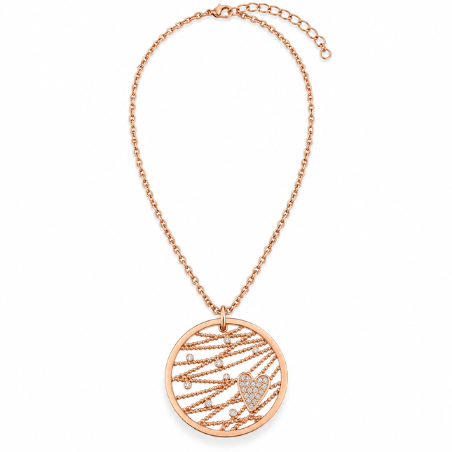 Collana donna Morellato SADA01 Cuoremio in acciaio rosé con cuore e cristalli