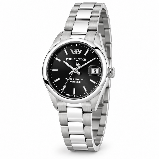 Orologio donna Philip Watch Caribe R8253597623 acciaio quadrante nero