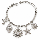 Bracciale donna Shelly in acciaio con cinque charm argentati