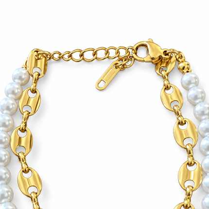 Chiusura a moschettone e catena regolabile bracciale Shelly 19+5 cm