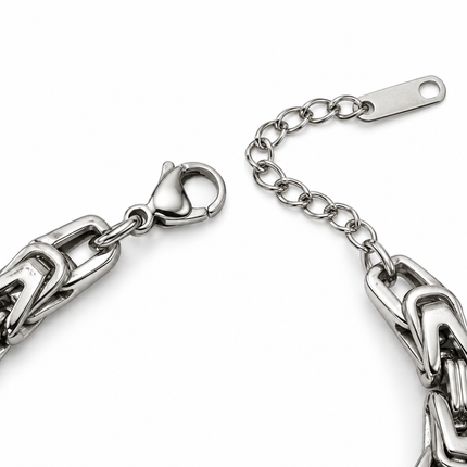 Chiusura a moschettone e catena regolabile del bracciale Shelly