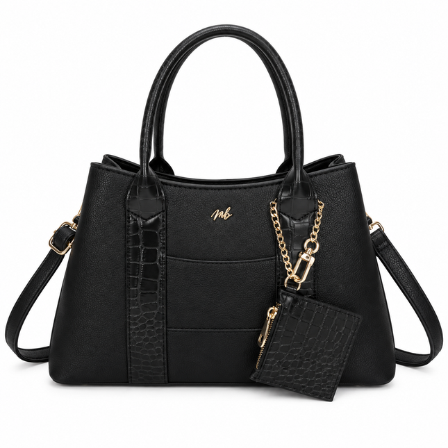 Borsa donna Mariella Burani MB6338  nera vista frontale
