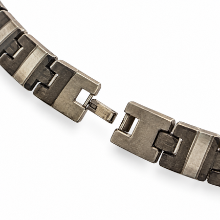 Dettaglio chiusura pieghevole a scatto del bracciale uomo