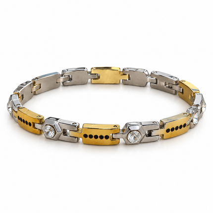 Bracciale argentato e dorato – vista completa dall’alto