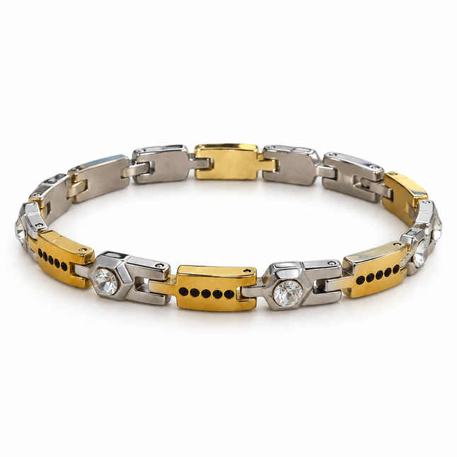 Bracciale argentato e dorato – vista completa dall’alto