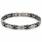 Bracciale uomo a maglie antracite e argentate – vista principale