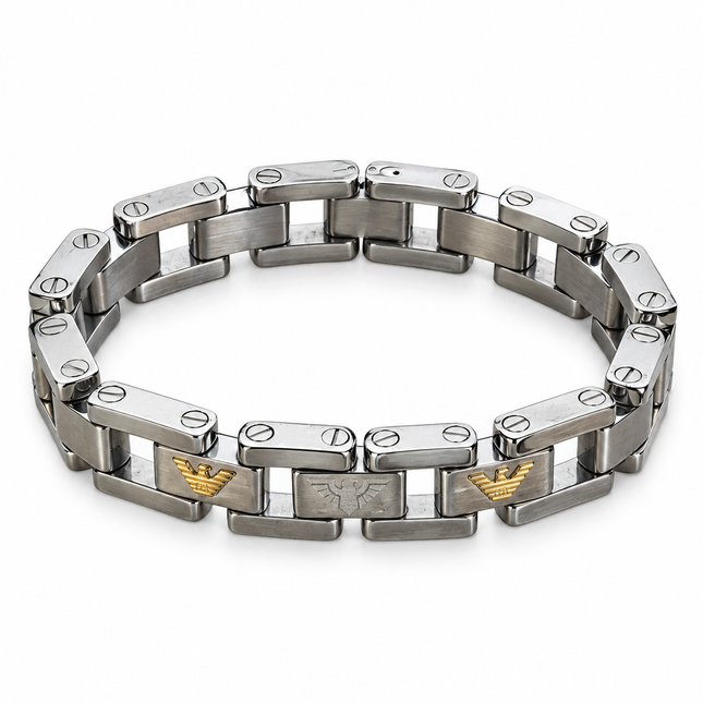 Bracciale in acciaio da 17 cm e larghezza 2 cm – vista dall’alto
