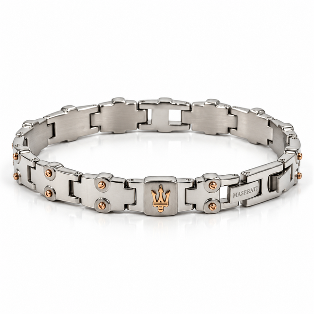 Vista principale: Bracciale uomo Maserati JM419ASA03 in acciaio bicolore