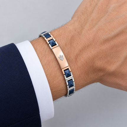 Maserati JM420ATI05 Bracciale Uomo Acciaio 316L Ceramica Blu 22cm