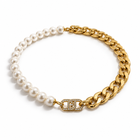 Collana donna Liu Jo LJ1990 acciaio oro perle groumette 45 cm