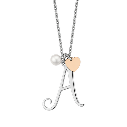 Collana Donna 2Jewels Acciaio Iniziale Personalizzata Perla Cuore Rosé 45cm 251619