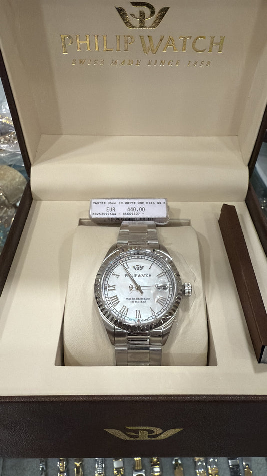 Philip Watch Caribe 35 mm R8253597544 Swiss Made – Orologio Donna Madreperla SS