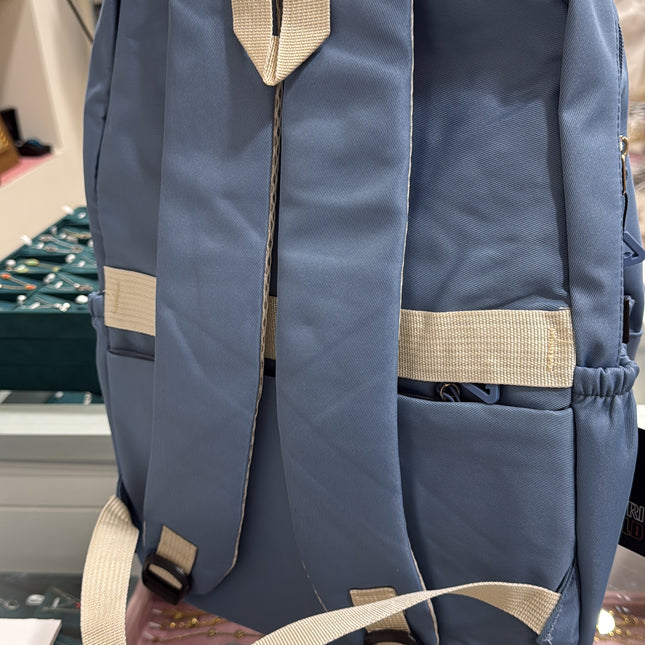 Nuovo Enrico Coveri World Zaino Azzurro con Pochette Multitasche Unisex Scuola