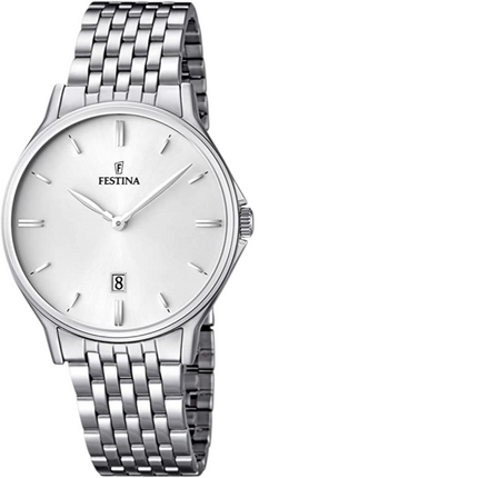 Orologio Uomo Festina F16744 Acciaio Quarzo Data 40mm 3ATM Bianco Blu