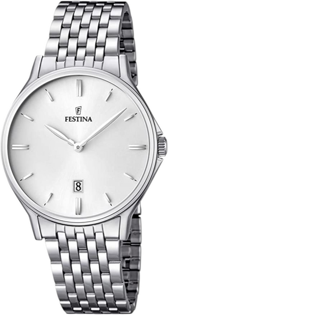 Orologio Uomo Festina F16744 Acciaio Quarzo Data 40mm 3ATM Bianco Blu