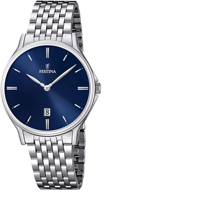 Orologio Uomo Festina F16744 Acciaio Quarzo Data 40mm 3ATM Bianco Blu