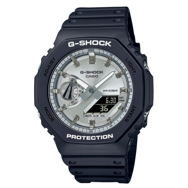 Orologio Casio G-Shock GA-2100SB-1AER CasiOak total black ana-digi silicone nero ultra-sottile
