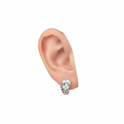 Orecchini Donna FuocoCapri Argento Zircone Cuore Catena Eleganti