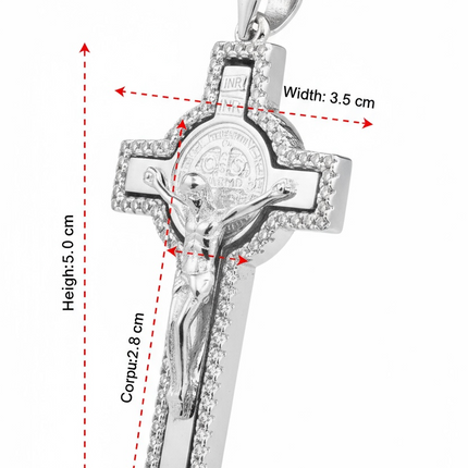 Pendente Crocifisso Argento Solo Ciondolo Senza Collana Elegante