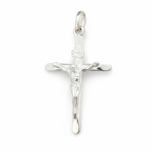 Pendente Crocifisso Argento 925 Unisex Ciondolo Religioso 3g