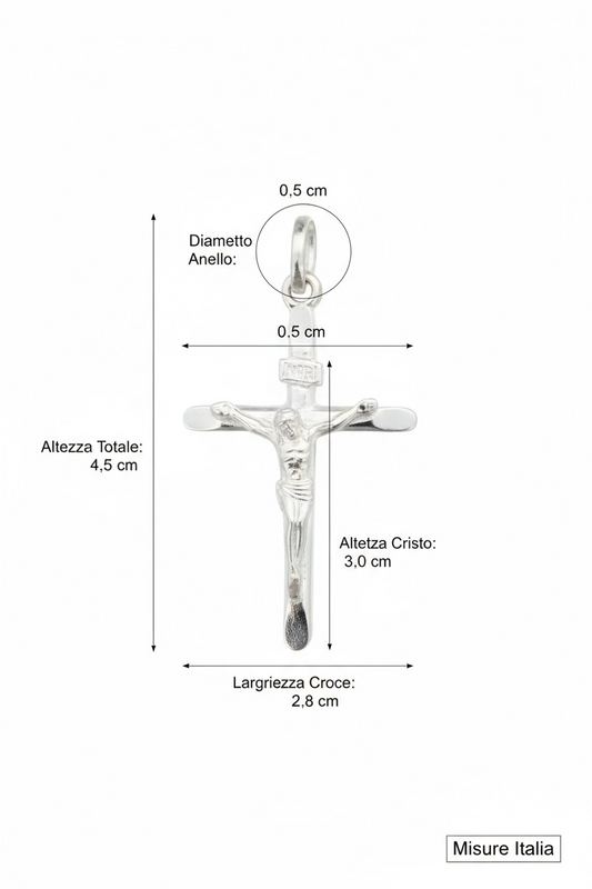 Pendente Crocifisso Argento 925 Unisex Ciondolo Religioso 3g