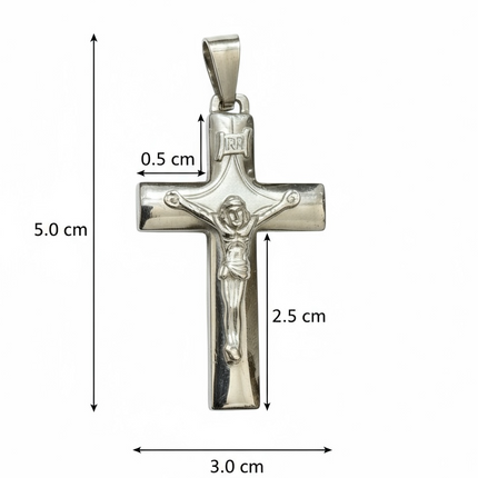 Pendente Crocifisso Argento 925 Unisex Cristo INRI 3g TAT-CROCEARGENTOPEND-01