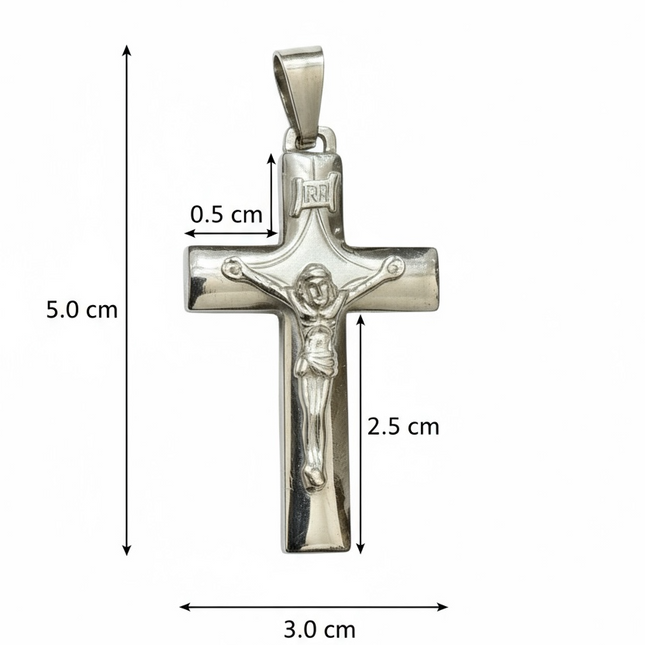 Pendente Crocifisso Argento 925 Unisex Cristo INRI 3g TAT-CROCEARGENTOPEND-01
