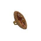 Anello Donna Cocktail Zircone Champagne Cristalli Oro Regolabile