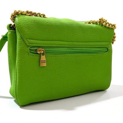 Borsa Enrico Coveri verde donna pelle sintetica organizer multi tasche
