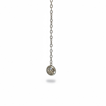 Collana Doppio Filo Donna Acciaio Cristallo Rosa 45cm Elegante