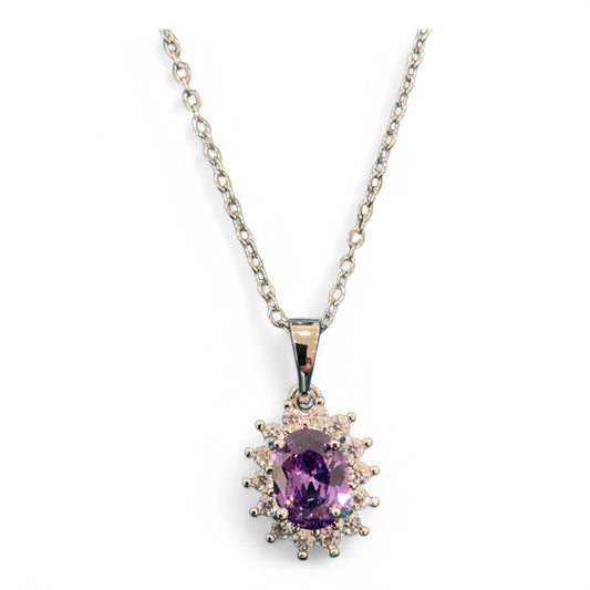 Collana in acciaio per donna modello Kate pendente in zirconia