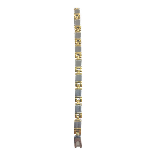 Bracciale Uomo Bicolore Oro Argento in Acciaio Inossidabile Elegante