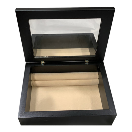 Portagioie Elegante in Legno Nero con Specchio e Placca Klimt Idea Regalo